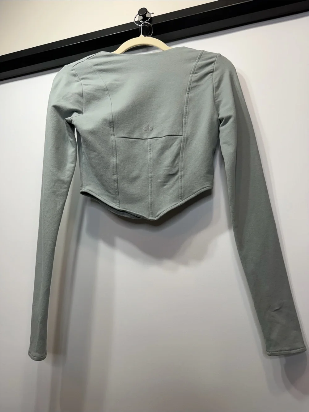 ALO Yoga Square Neck Long-Sleeve Cropped Top - Sage